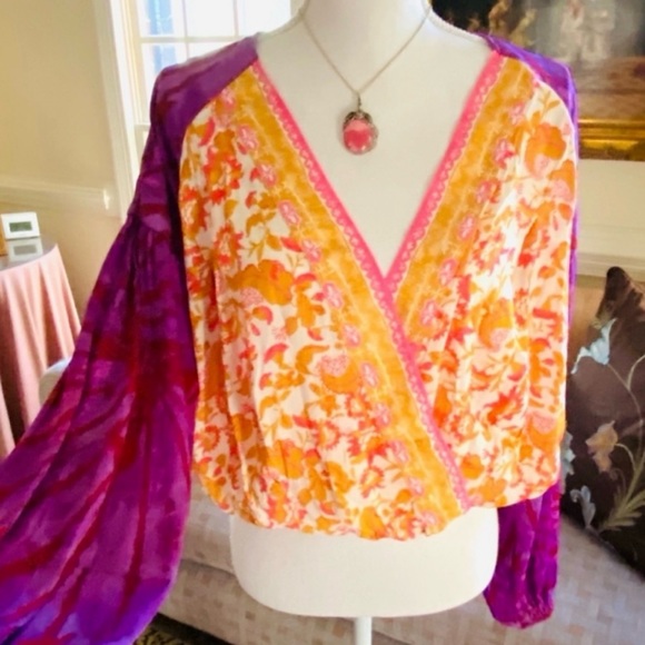 🌺🎉HP🎉🌺 NWOT Free People Cruisin Together Print Top - Picture 5 of 12